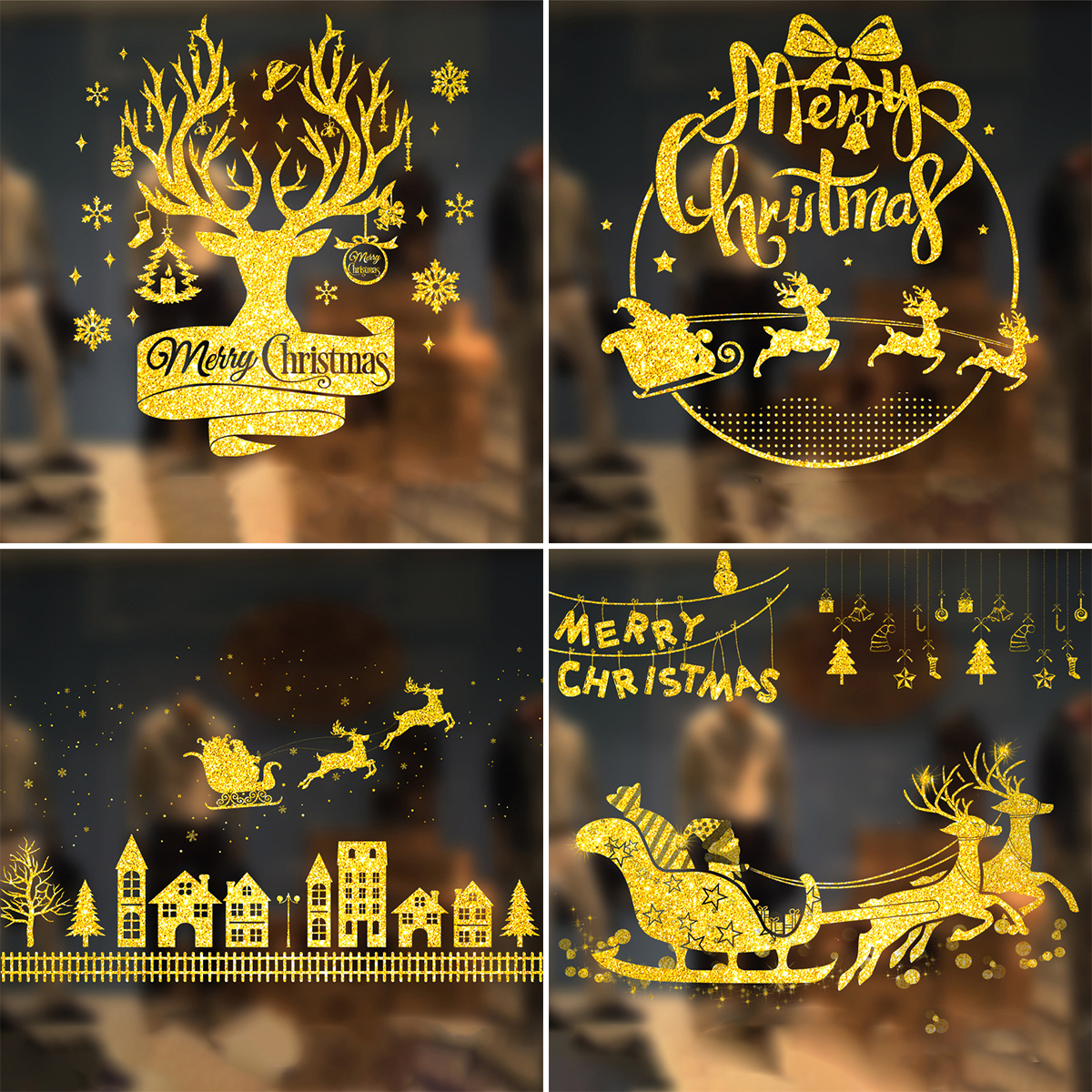 🌟Christmas Gold Window Decals