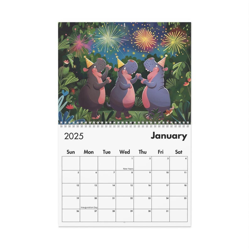 🦛Whimsical Hippos 2025 Calendar