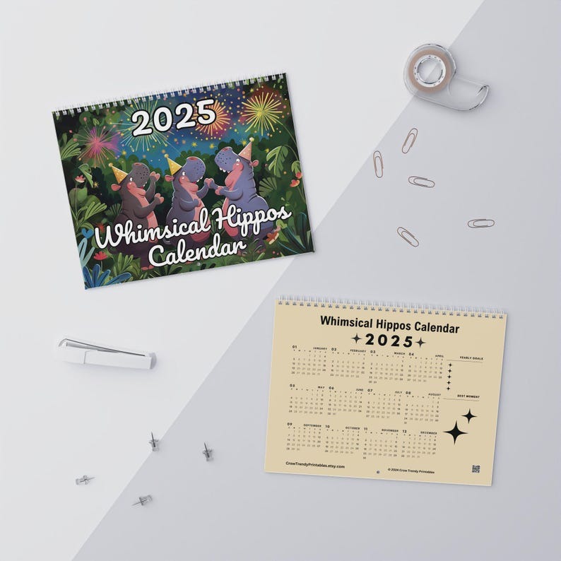 🦛Whimsical Hippos 2025 Calendar