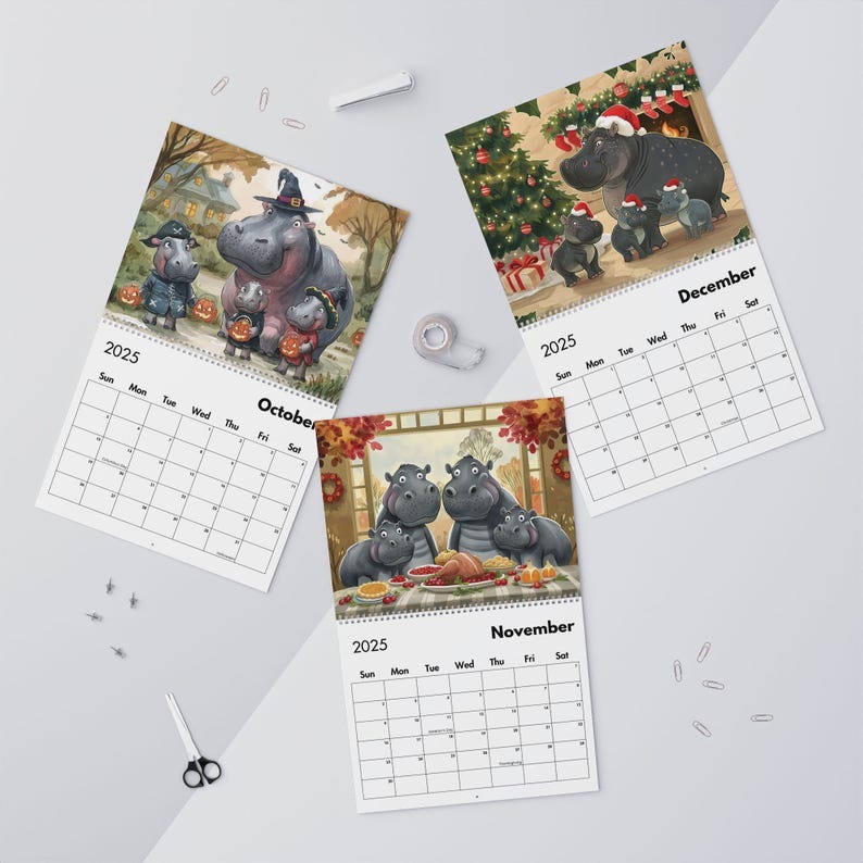 🦛Whimsical Hippos 2025 Calendar