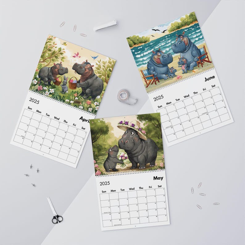 🦛Whimsical Hippos 2025 Calendar