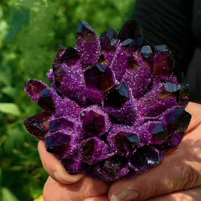 Natural crystal amethyst cluster