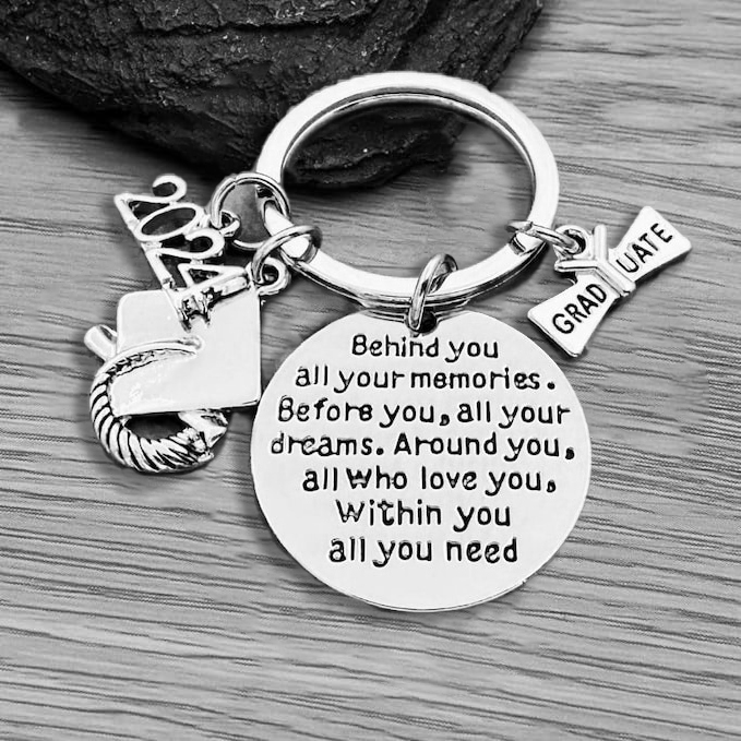 2024 Graduation Keychain-Behind You All Your Memories Before You All Your Dreams