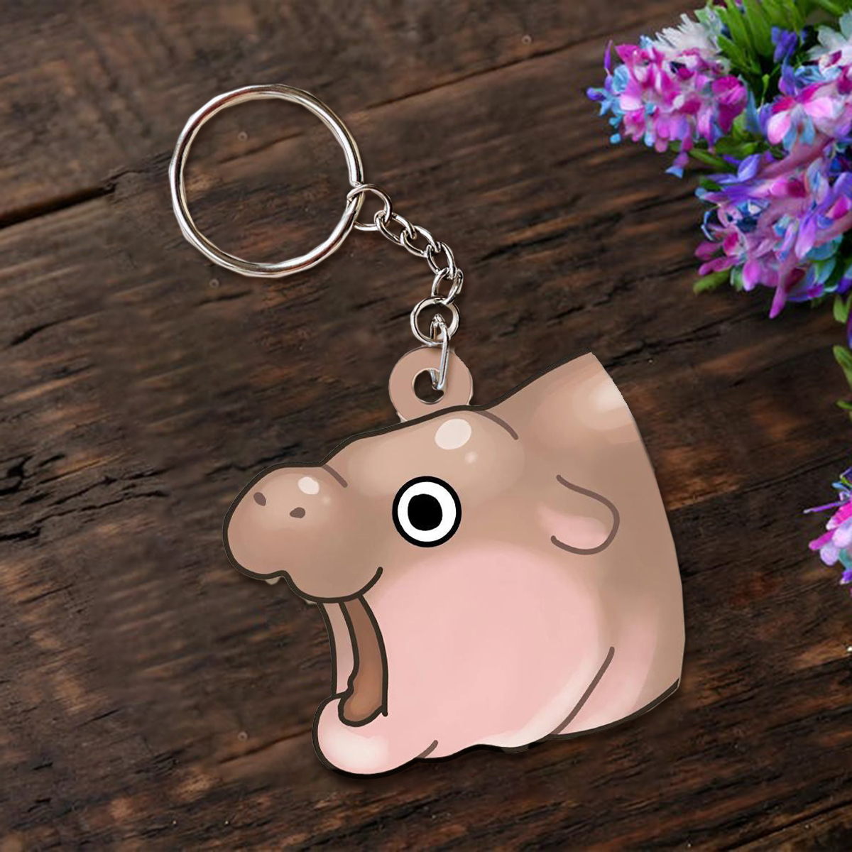 Moo Baby Hippo Keychain