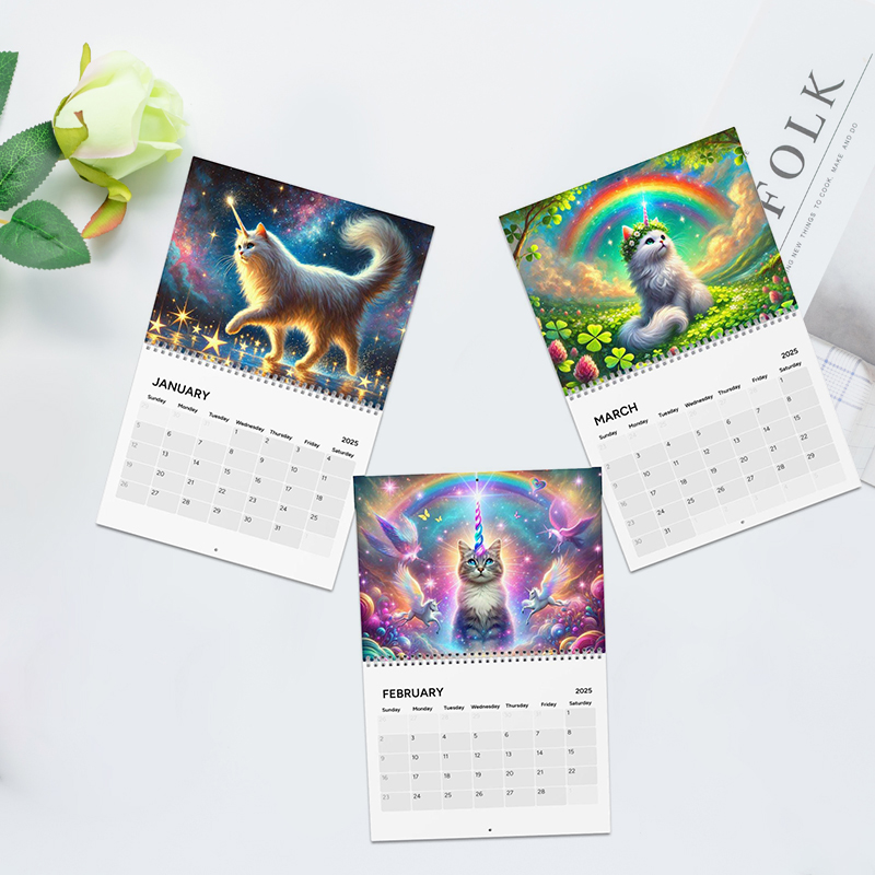 🌈😺2025 Caticorns and Rainbows Calendar 
