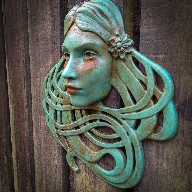 Saoirse (Sersha) Art Nouveau inspired sculpted female face
