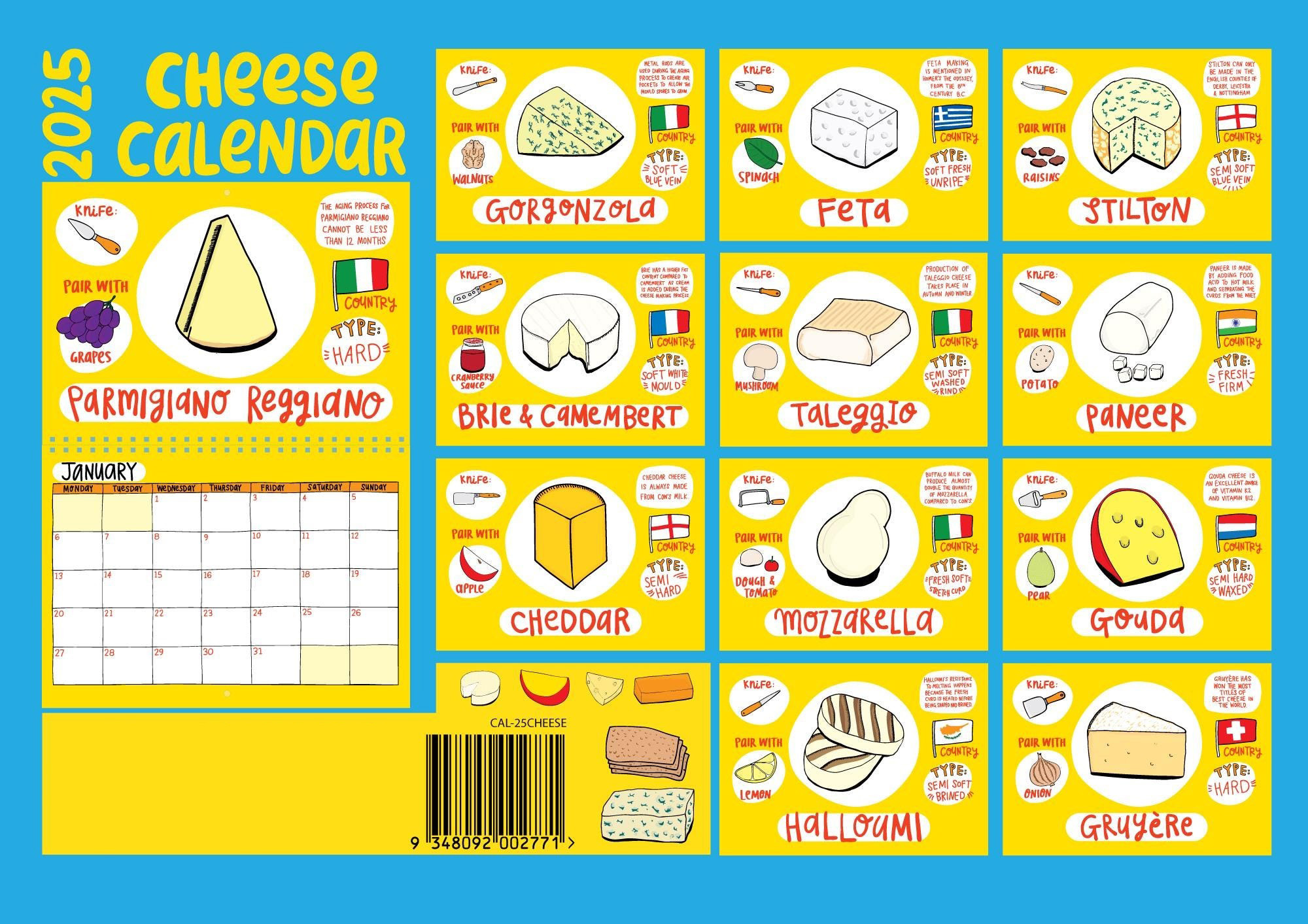 2025 Cheese Calendar