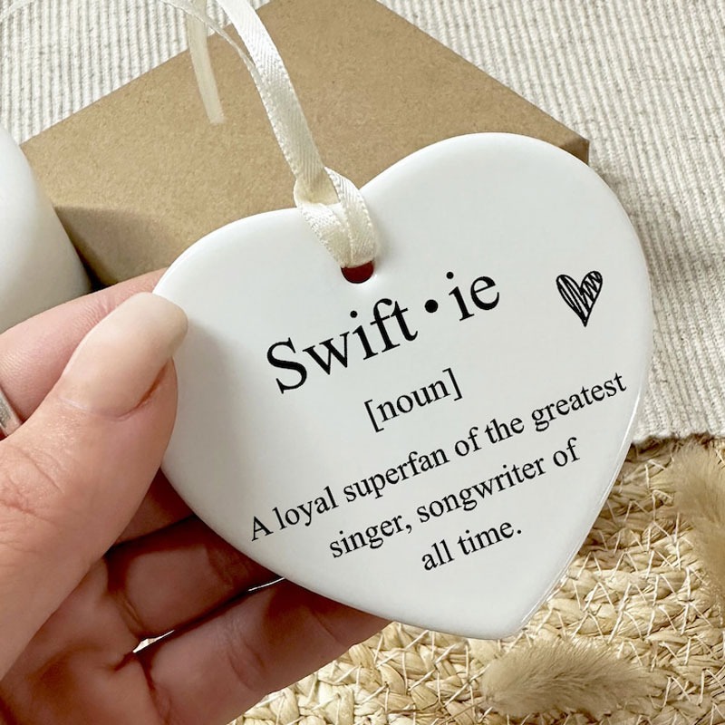 Swiftie Ceramic Heart Ornament