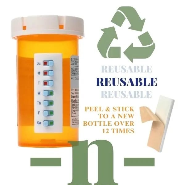 💊Reusable Pill Tracker & Reminder (👍2‑Pack)