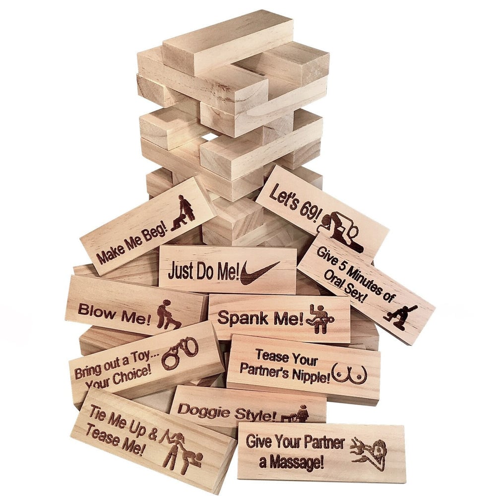 Super Naughty Block Tower Jenga Game, Naughty Gift For Couple - Couple Activities & Date Night Ideas