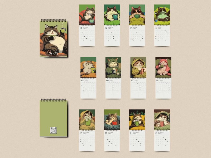 📆2025 Lazy Kitten Calendar🐱