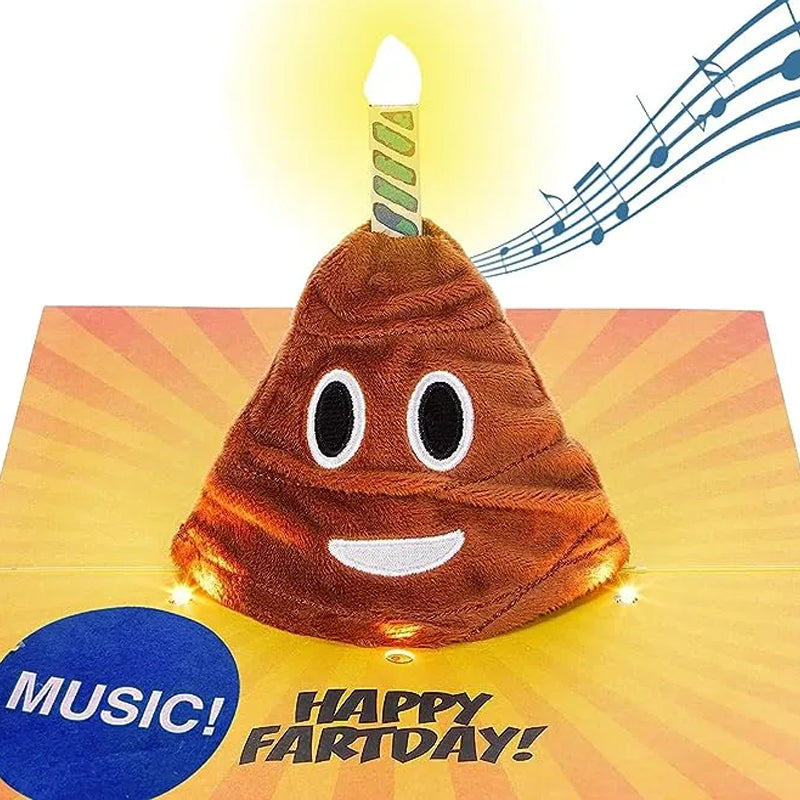 💩💩Plays & Sings Poo Plush Happy Birthday Card