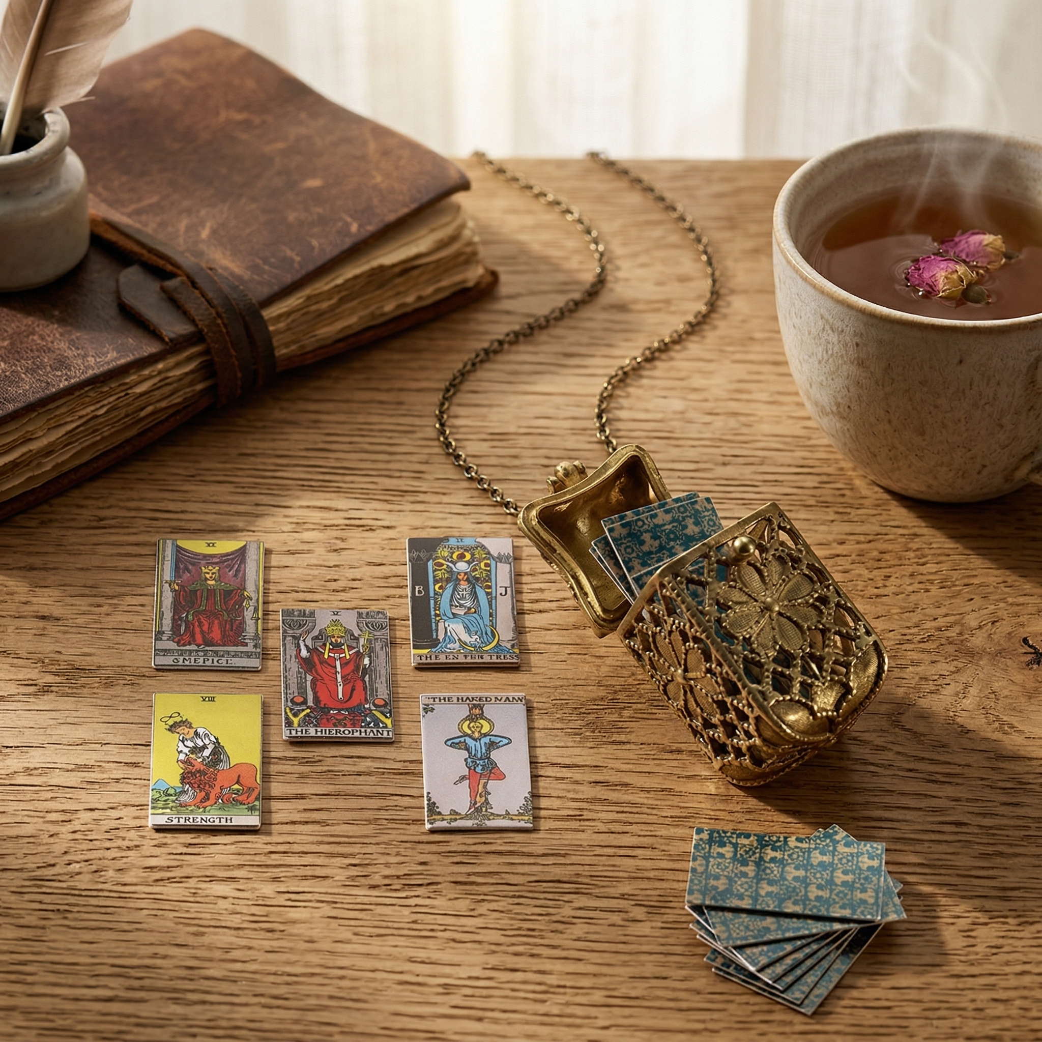 🔥LAST DAY 49% OFF - 📿Tiny Tarot Deck Necklace