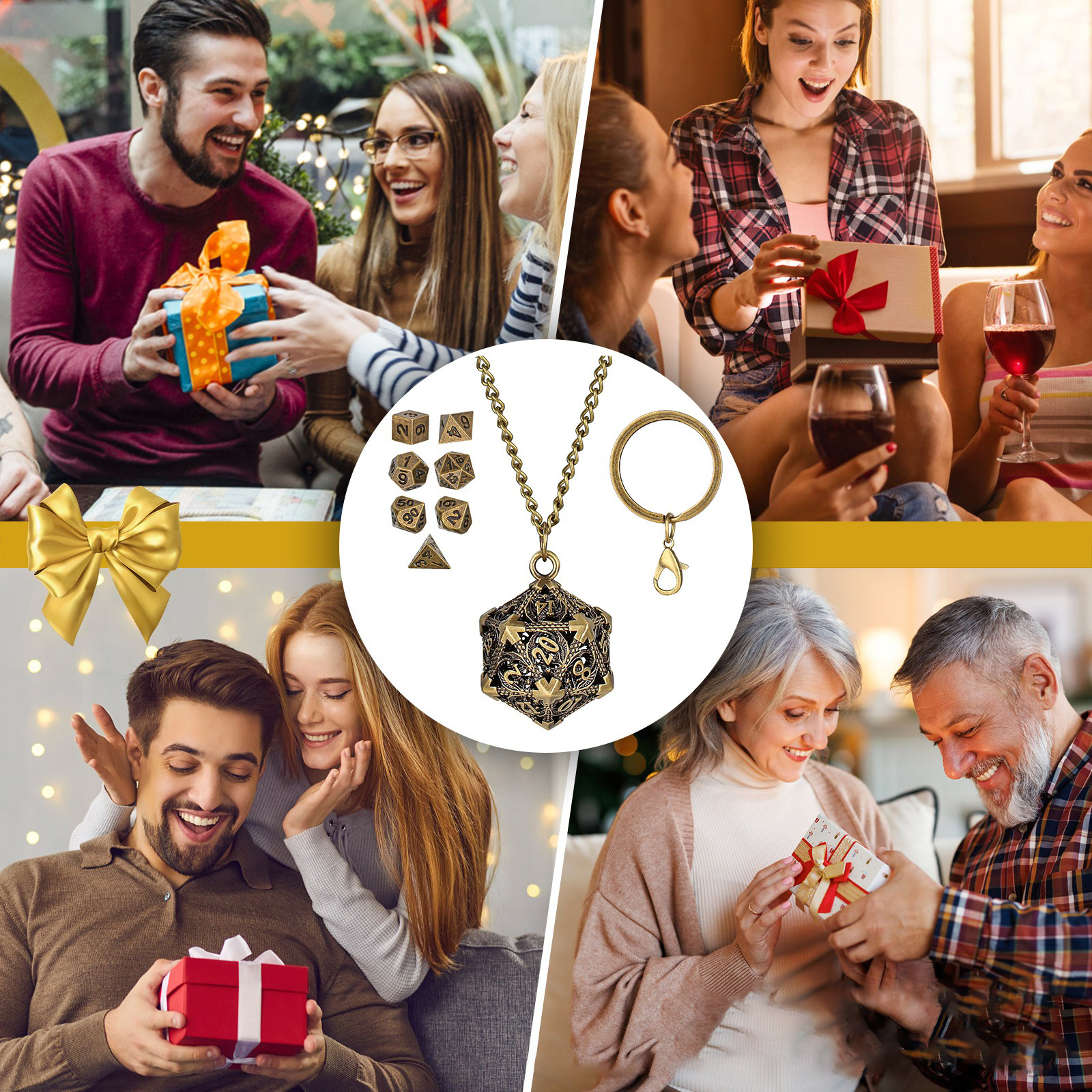 Mini DND Dice Metal 7-Piece Set