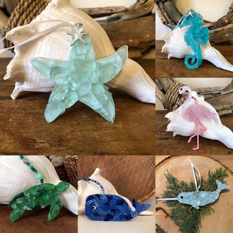 🌊Sea Glass Christmas Ornament
