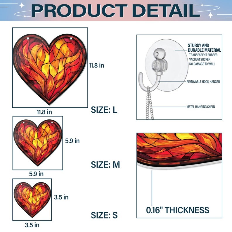 🔥💖Fireheart Suncatcher Ornament