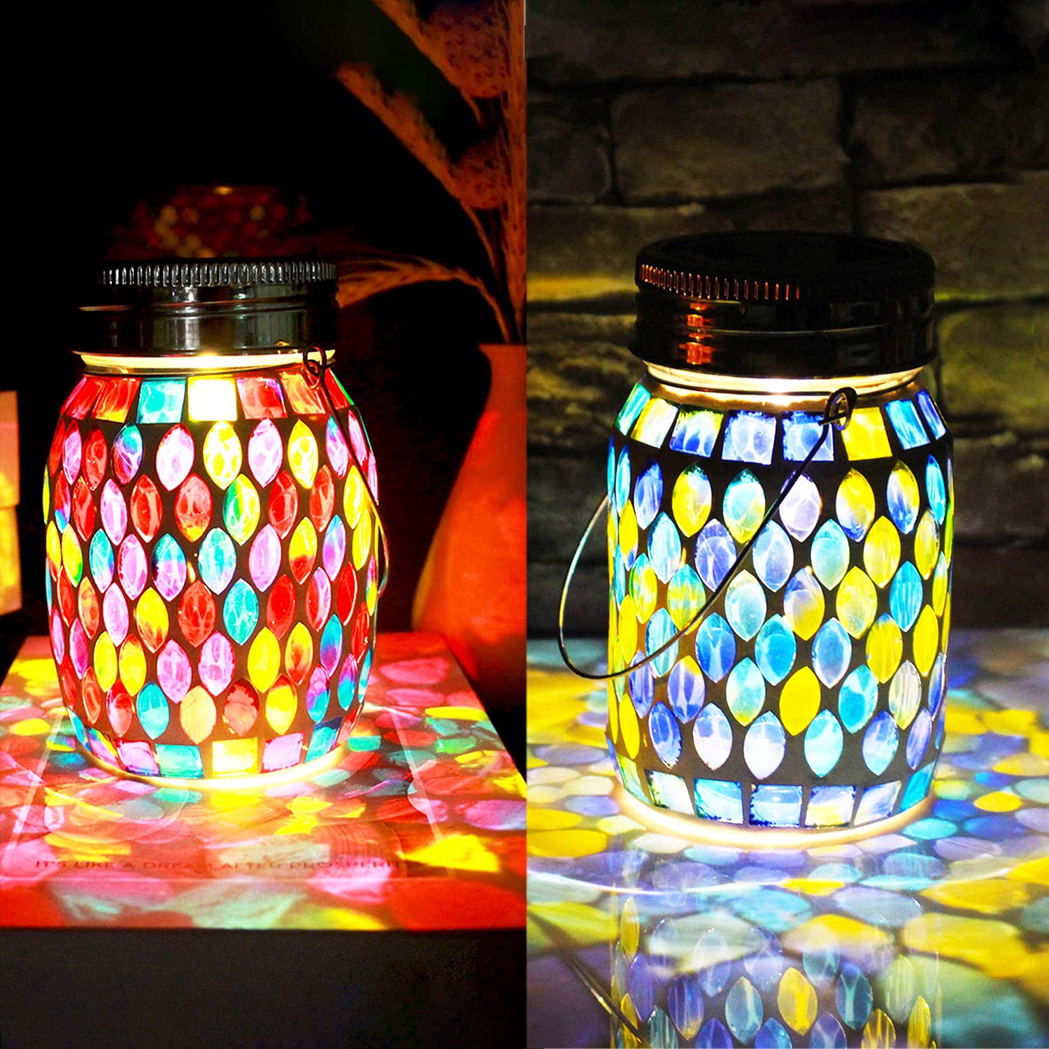 Mosaic Waterproof Solar Night Lanterns