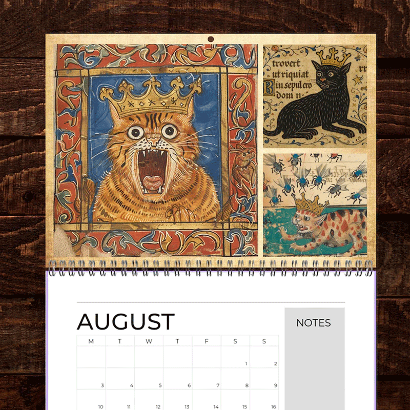 🐱Medieval Cats with Crowns Calendar 2026📅