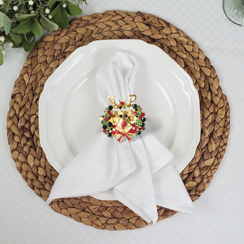 Unique and elegant-🎄Napkin Rings Christmas Set of 6
