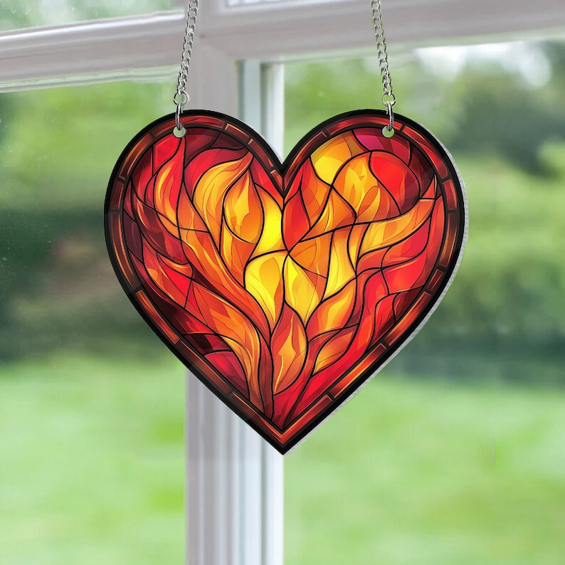 🔥💖Fireheart Suncatcher Ornament