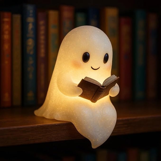 💥2025 New Design-👻Cute Ghost Reading Book Lamp