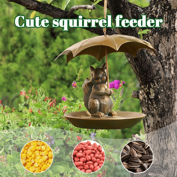 ☔️ Enchant Your Garden With The Animal Bird Feeder With Umbrella!