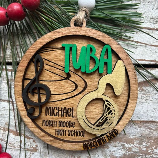 Personalized Band Christmas Tree Ornament