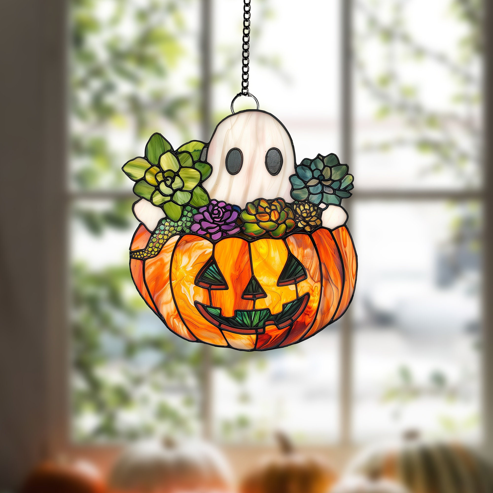 Funny Middle Finger Ghost Window Decor