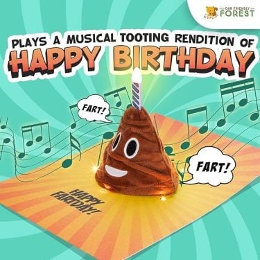💩💩Plays & Sings Poo Plush Happy Birthday Card