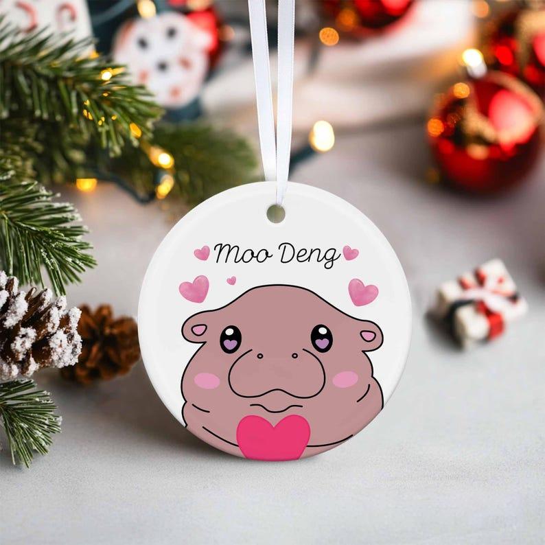 🦛Moo Deng Christmas Ornament🎄