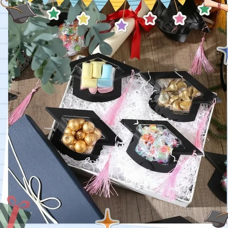 🎓30-pack graduation cap candy cards, 2026 graduation candy dome greeting card gift with tassel chocolate box