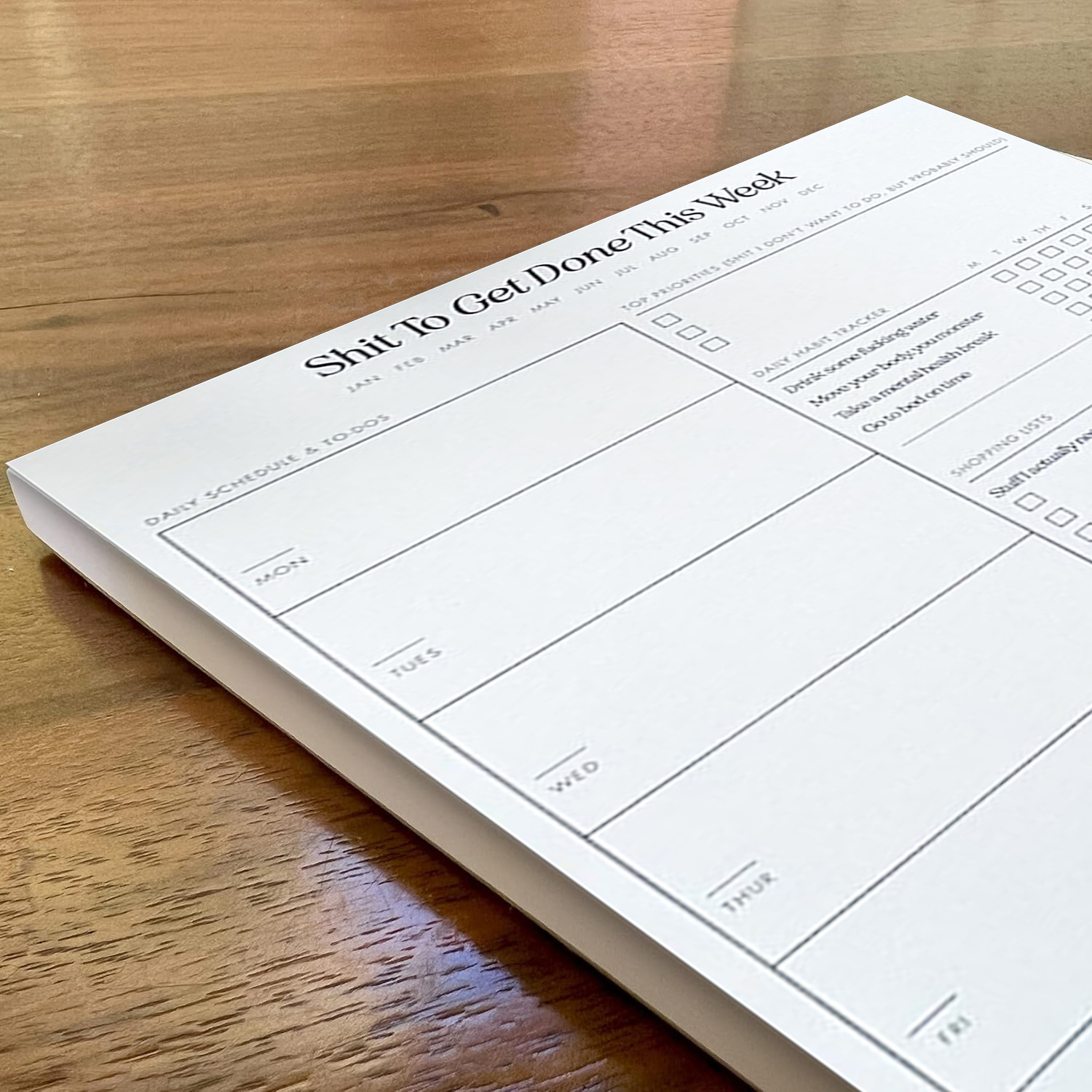 📝Funny Weekly Shit to Do Notepad Planner