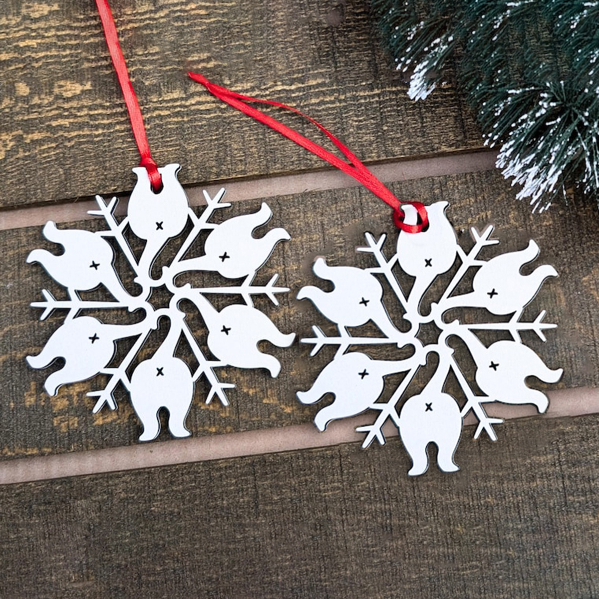 Cat Butt Snowflake Ornament