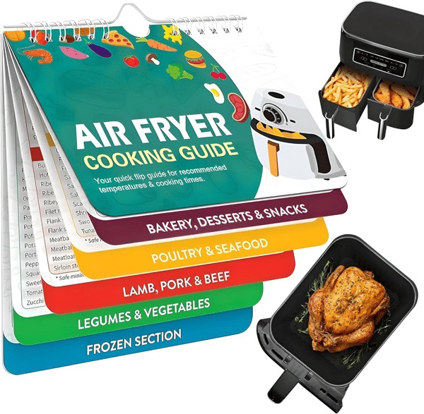 Air Fryer Cheat Sheet Cooking Guide Booklet