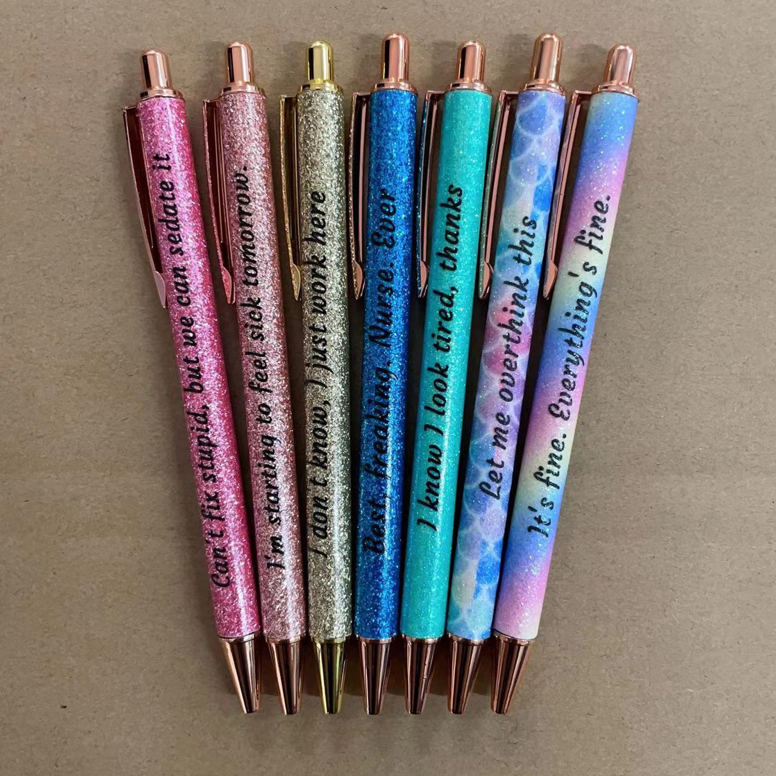 Colored Glitter Pen Set for Sarcastic Souls