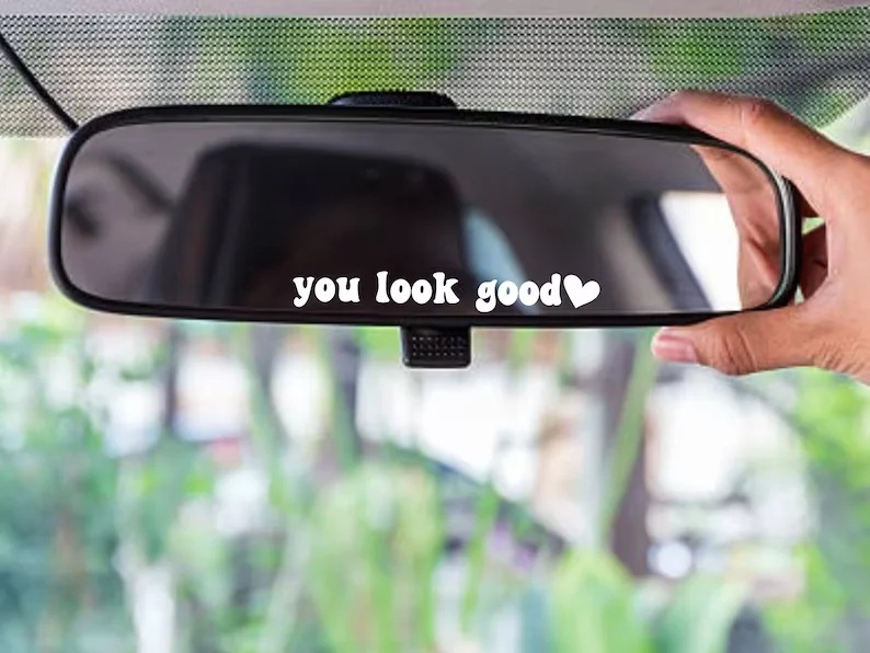 Rear View Mirror Decal
