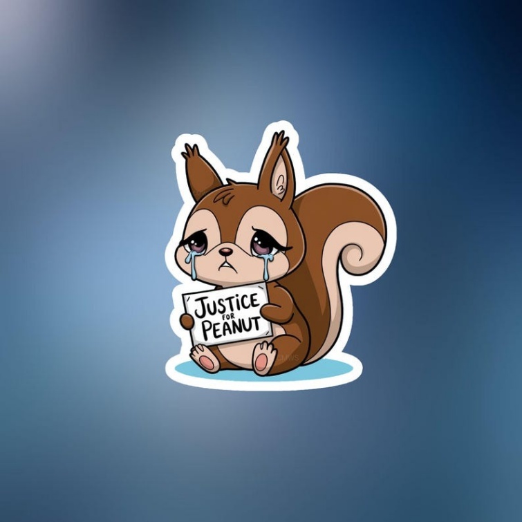 🥜Justice for Peanut the Squirrel-Vinyl Sticker🐿️