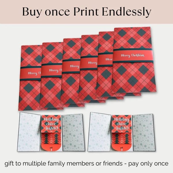 🔥LAST DAY 49% OFF - 🎅✨Handmade Waterfall Christmas Gift Card Booklet♻️Free PDF Included!