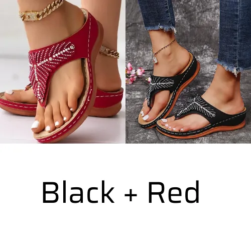 🔥Last Day 60% OFF-Women Casual Sandals 2024🔥 Crystal Rome Fashion Clip Toe Slippers