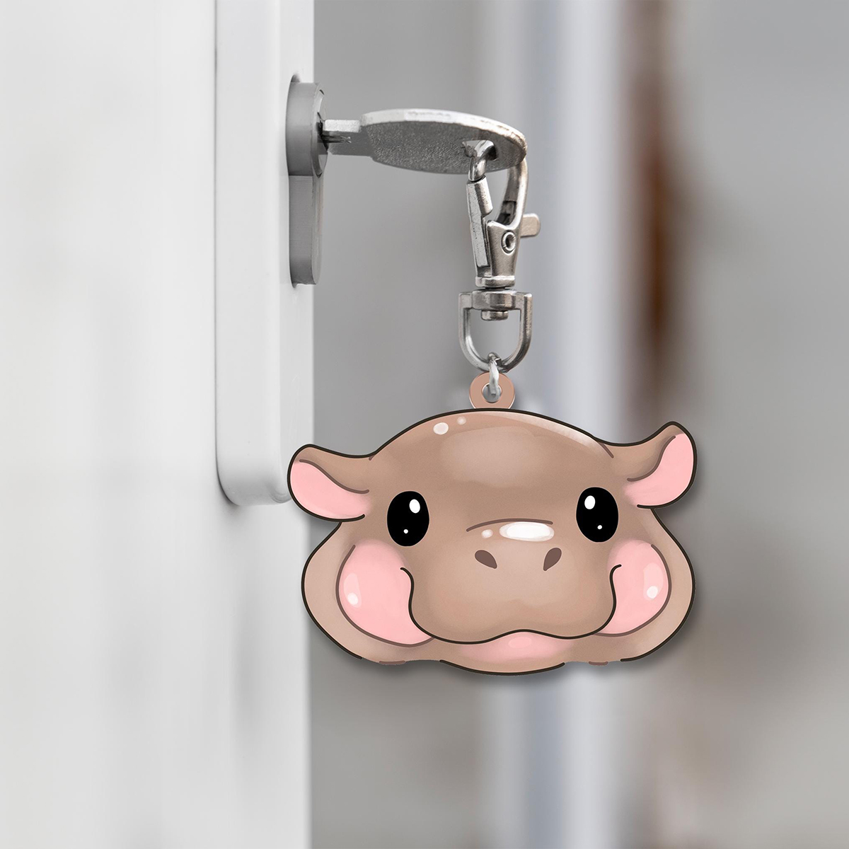Moo Baby Hippo Keychain