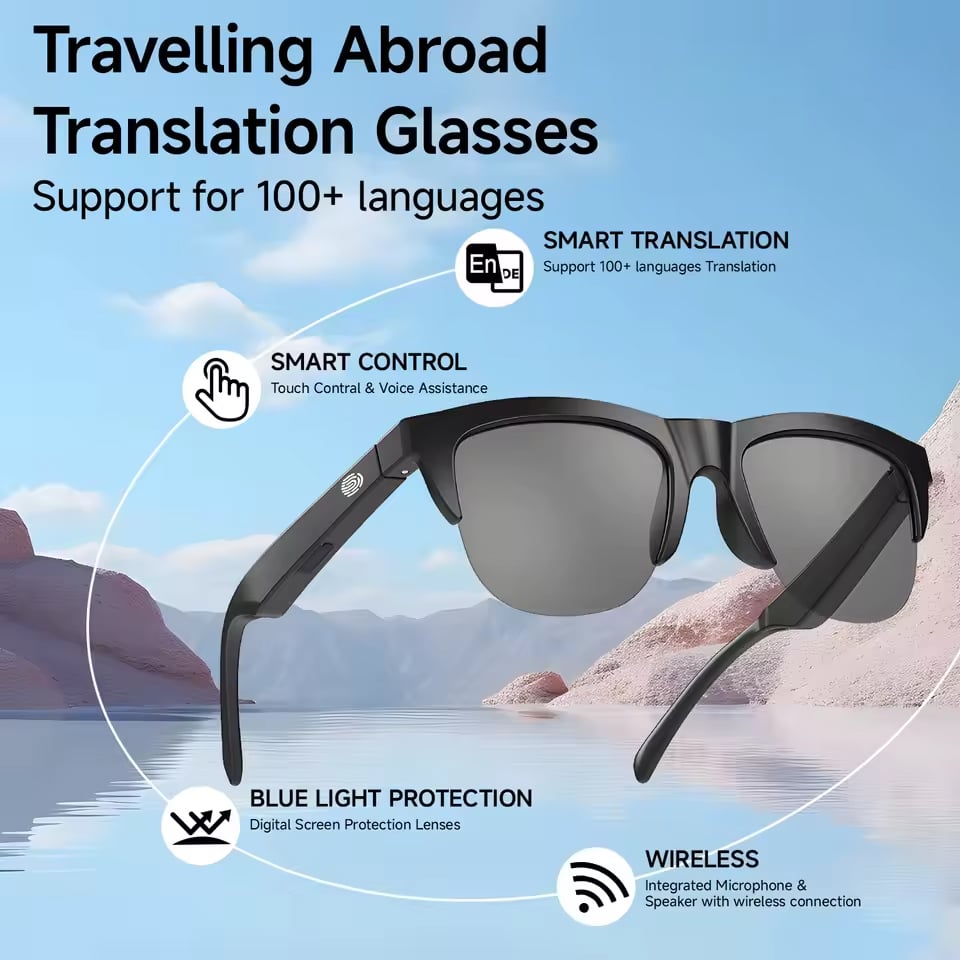 Last Day 49% OFF -🕶️ AI 100+ Languages Real-Time Translation Glasses(Buy 2 Free VIP Shipping)