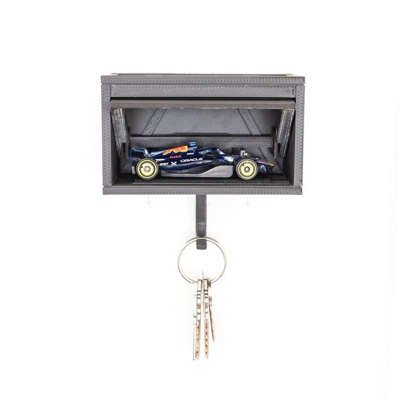 🚗🔑 Car Garage Key Holder with Opening Door