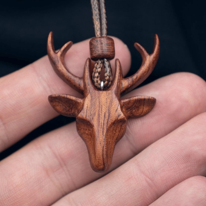 Deer Wooden Pendant-Animal Necklace