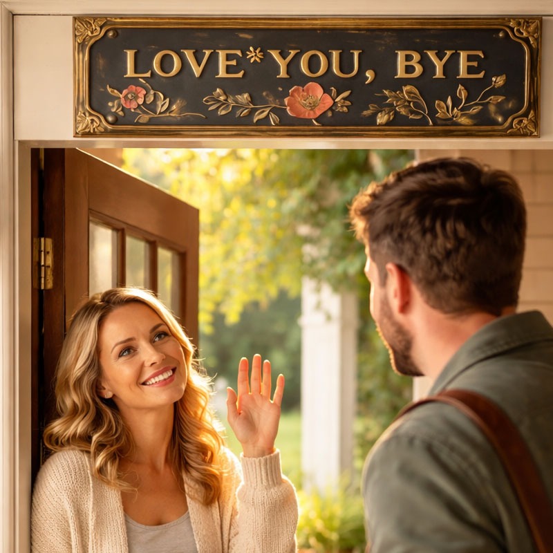 “Love You, Bye” Vintage Floral Wall Plaque