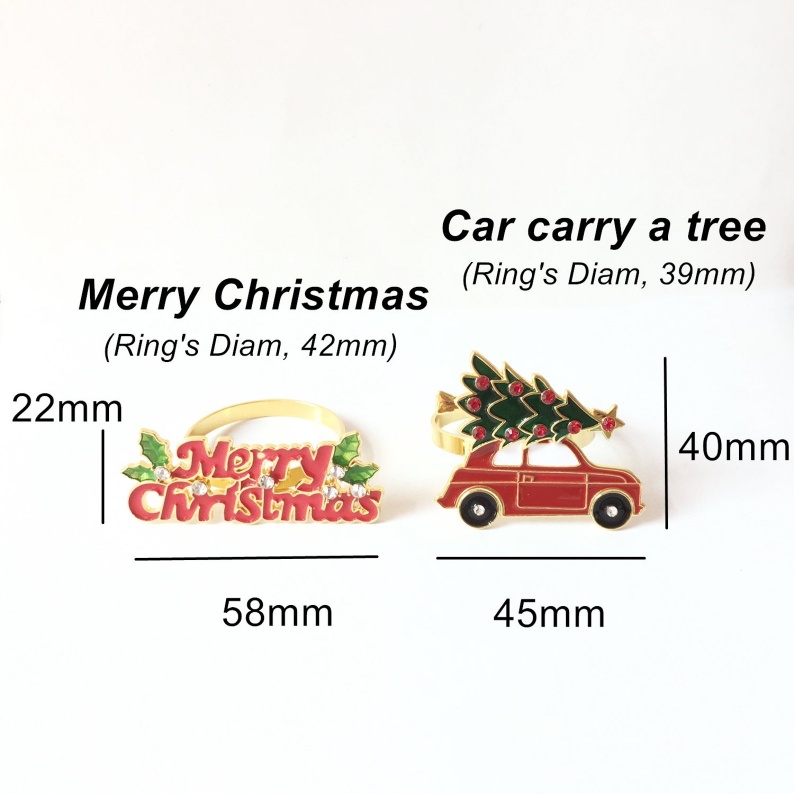 Unique and elegant-🎄Napkin Rings Christmas Set of 6