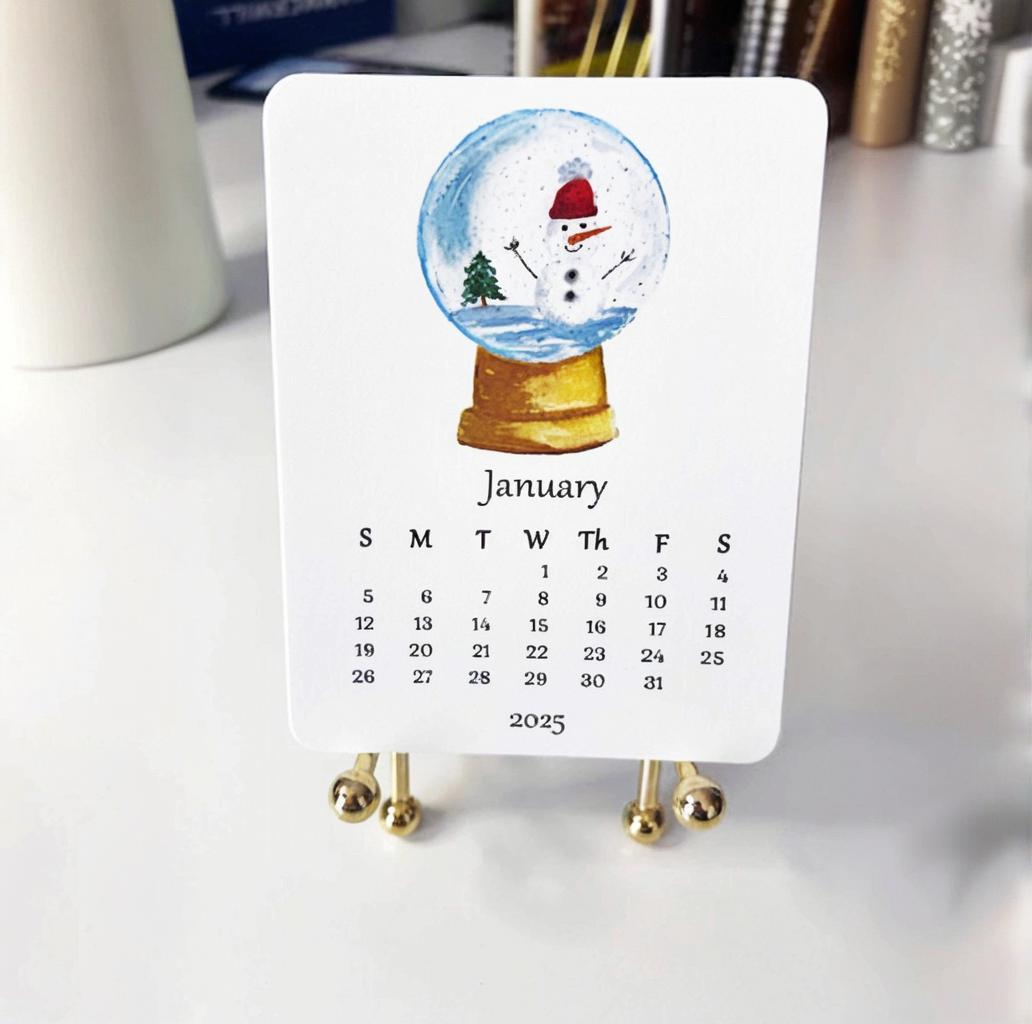 ☃2025 Snow Globe Desk Calendar