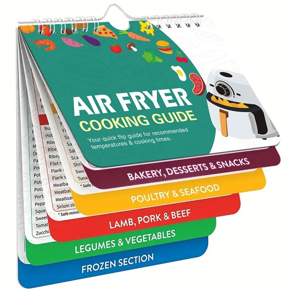 Air Fryer Cheat Sheet Cooking Guide Booklet