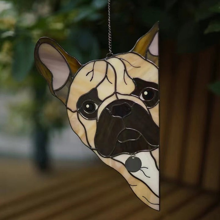 Decorative pendant "peeping dog"