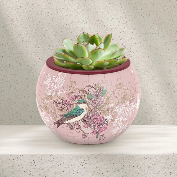 🧩Bird and Flower Puzzle Flowerpot