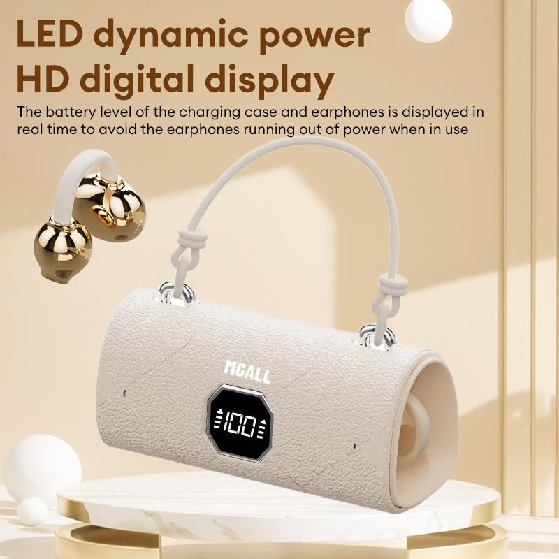 Fashionable Clip-On Wireless Headphones with Handbag‐Style Light‐Luxury Leather Texture